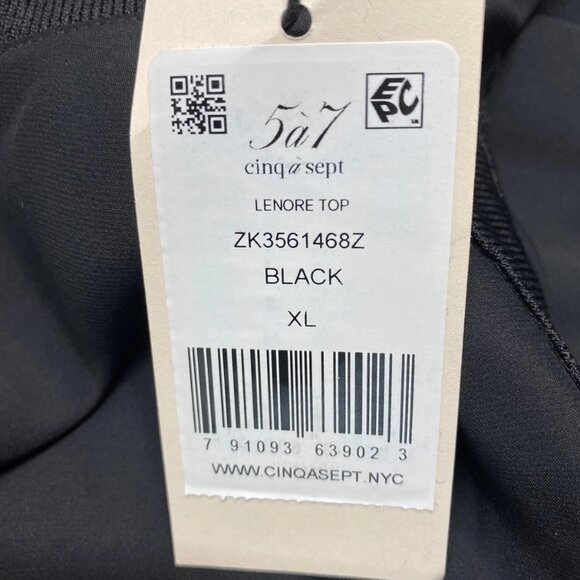 NEW CINQ A SEPT Women’s Lenore Silk Sleeveless Blouse – Black – Size XL - Picture 15 of 15